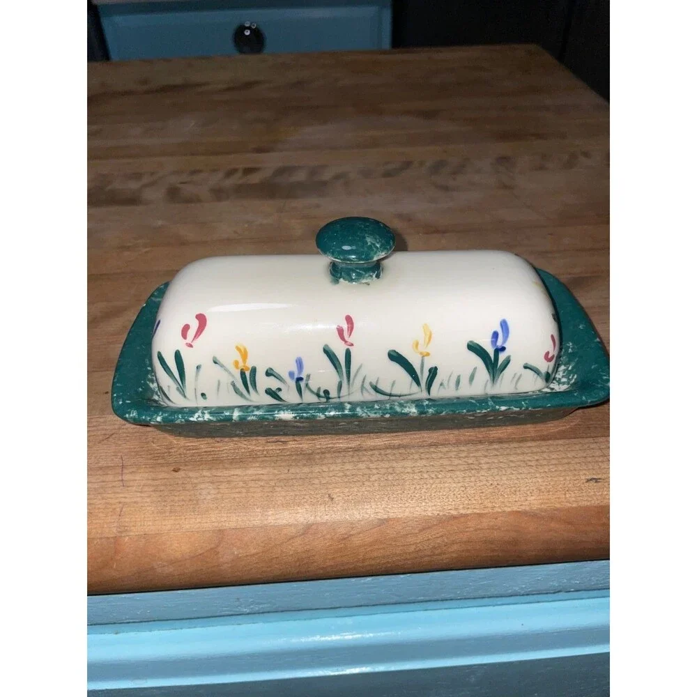 Flower Garden Ceramic Butter dish